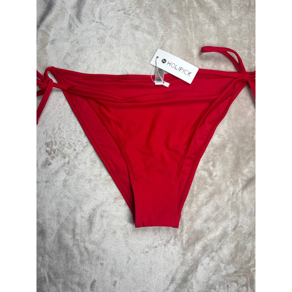 Holipick Side Tie Bikini Bottom Red L NWT